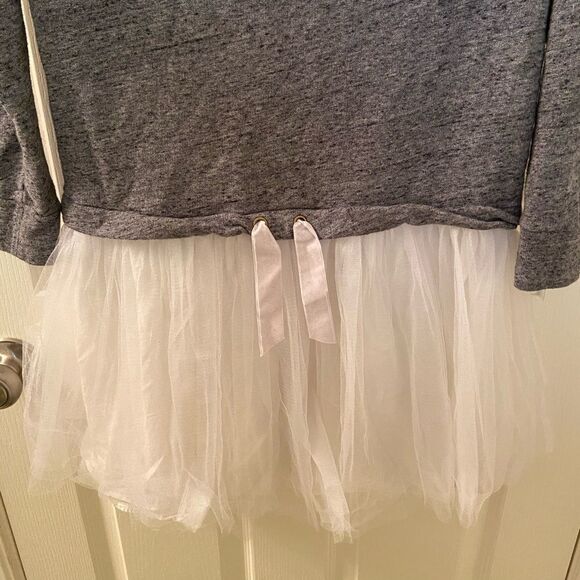 Crewcuts J Crew Gray Mockneck Sweatshirt Dress with Tulle Skirt Girls Size 14 - Picture 4 of 8